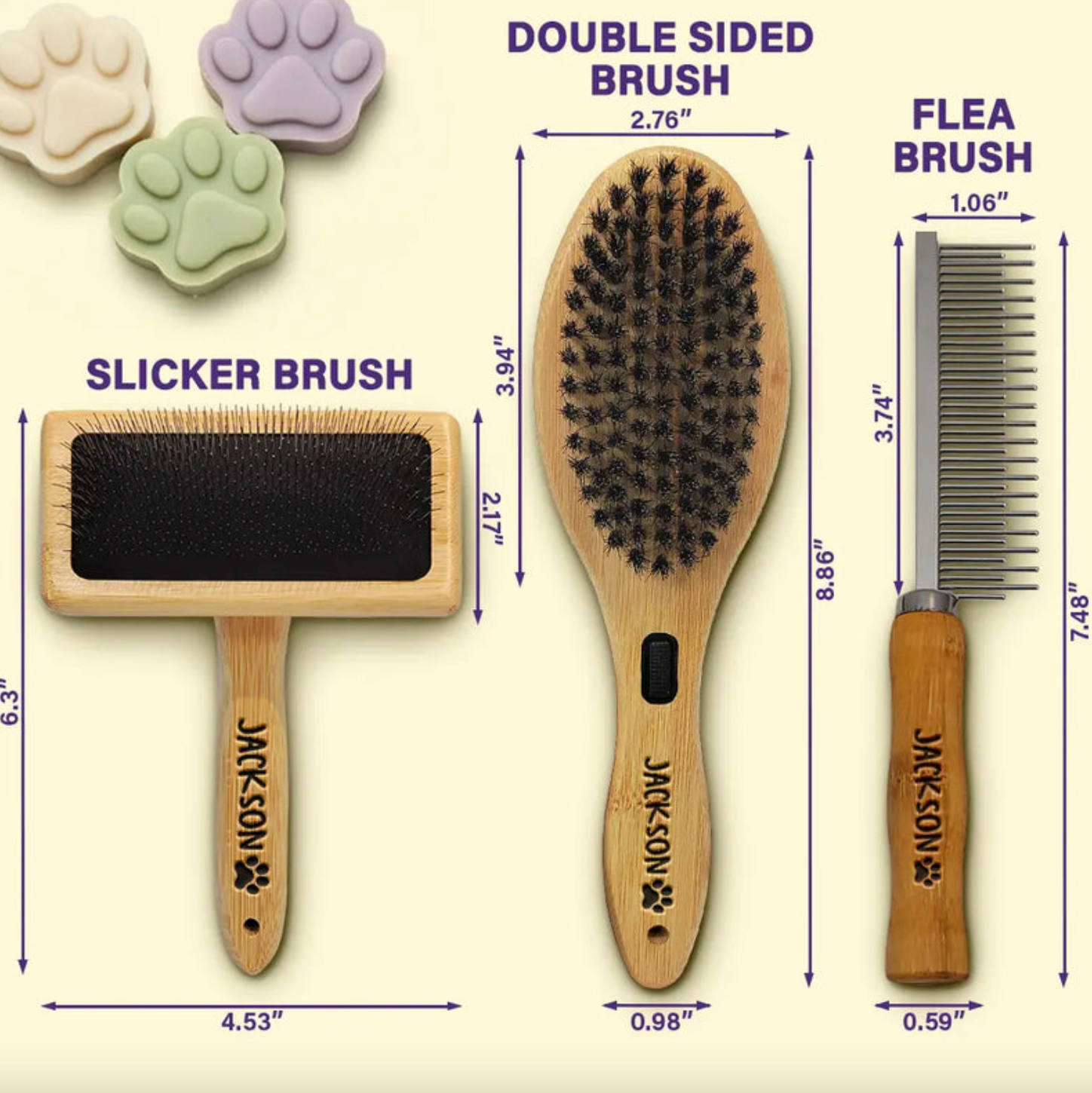 Custom Laser Engraved Name And Icons - Personalized Pet Grooming Set