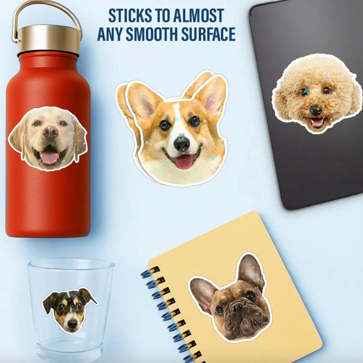 Custom Photo Dog Cat Pet Portrait - Personalized Custom Peel-out Hologram Sticker