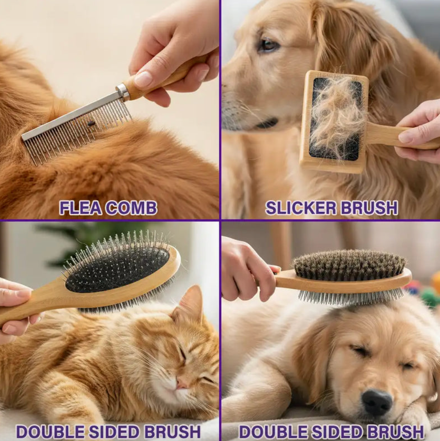 Custom Laser Engraved Name And Icons - Personalized Pet Grooming Set